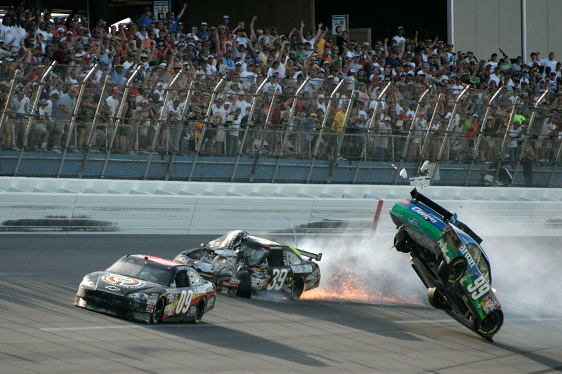 Illustration for article titled Carl Edwards Real-Life Talladega Nights NASCAR Crash: Video, Gallery
